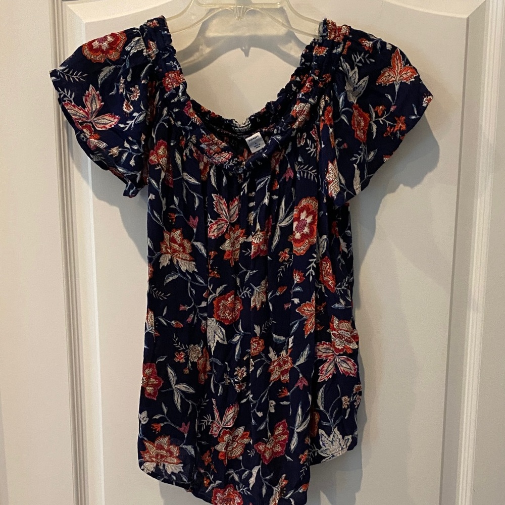 Old Navy Navy Floral Blouse